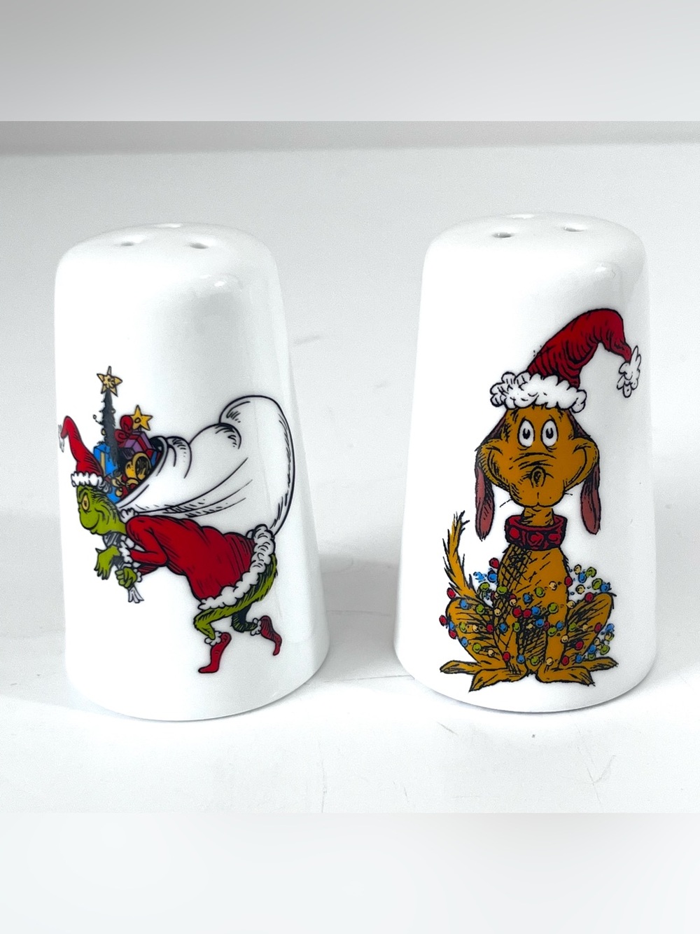 Dr. Suess The Grinch and Max Salt and Pepper Ceramic Shaker Set Christmas 2026